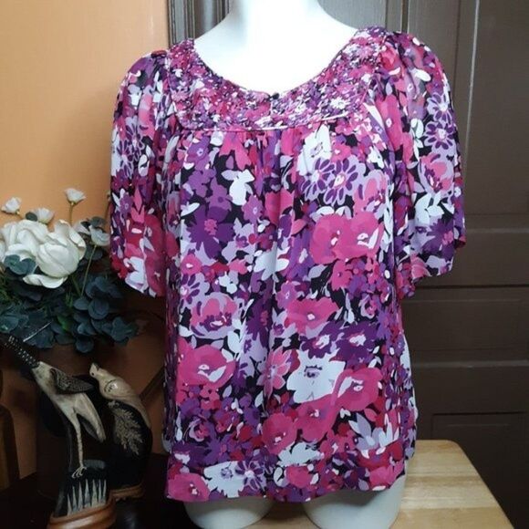 A.N.A. Women Chiffon Top Blouse size 1X - Picture 1 of 12
